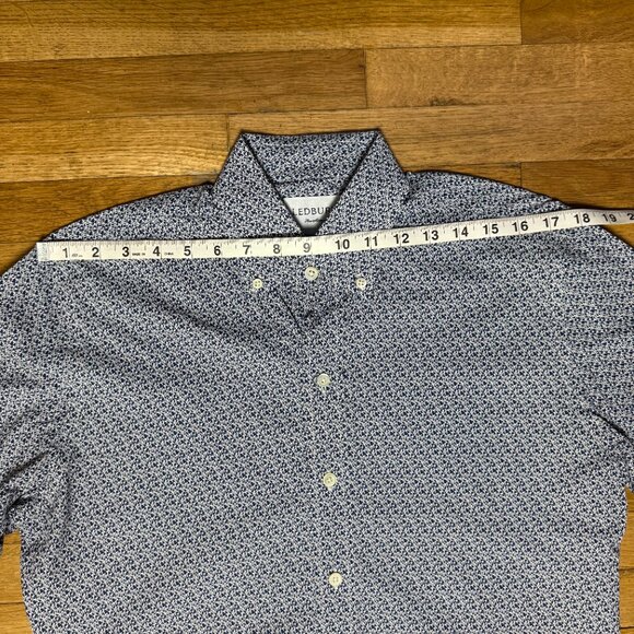 Ledbury Mens Blue Guitar Pattern Long Sleeve Button Down Shirt Size Medium - Picture 5 of 9